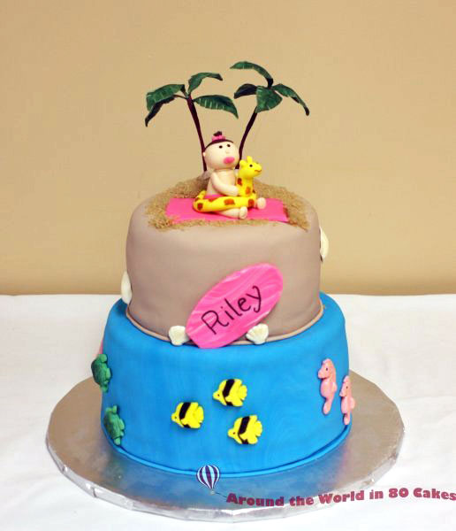 beach baby shower cake