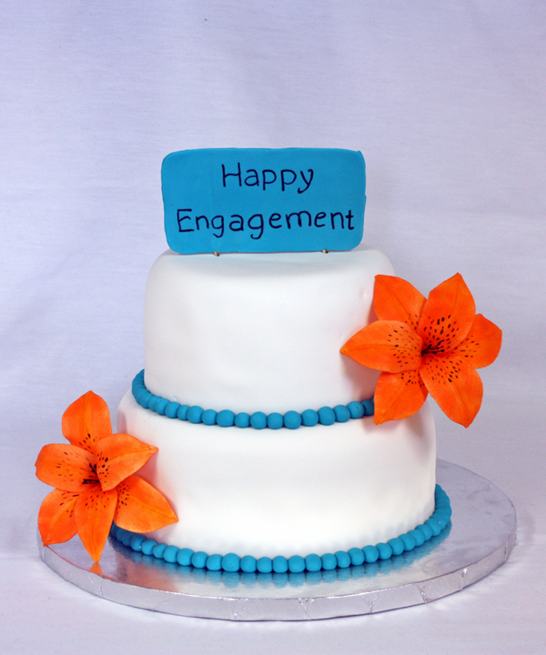 Tiger Lily Engagement Cake