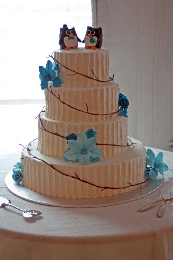 Blue Orchid Wedding Cake