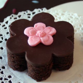 brownie with modeling chocolate decoration