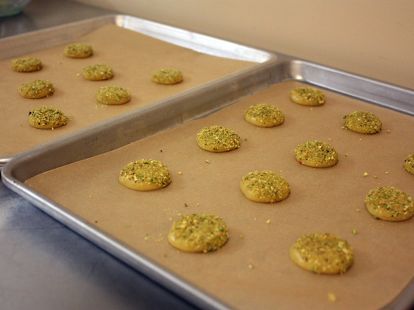 Rose Pistachio Cookies - trays-of-cookies