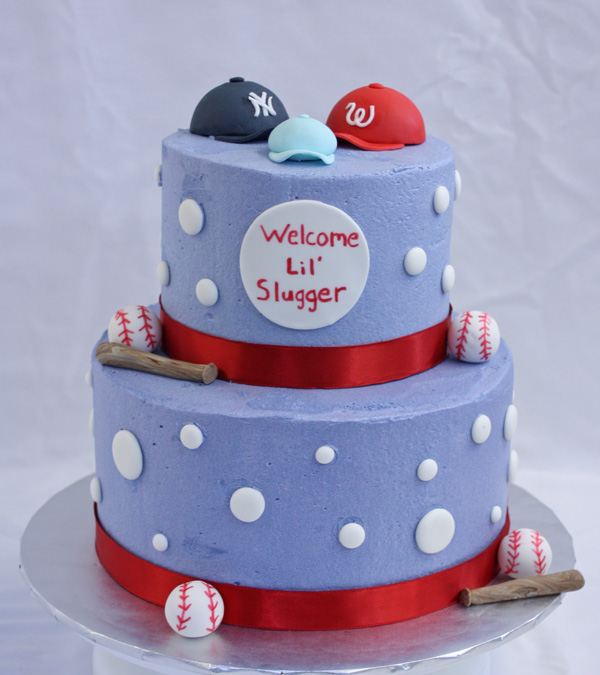 Baseball baby shower cake