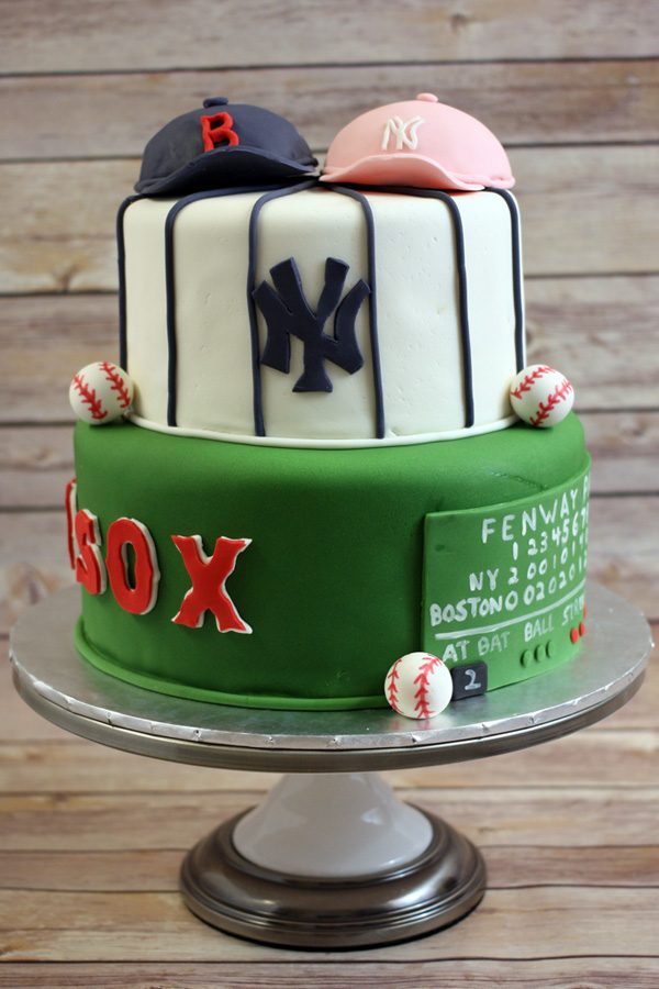 Baseball Themed Bridal Shower Cake | www.80cakes.com