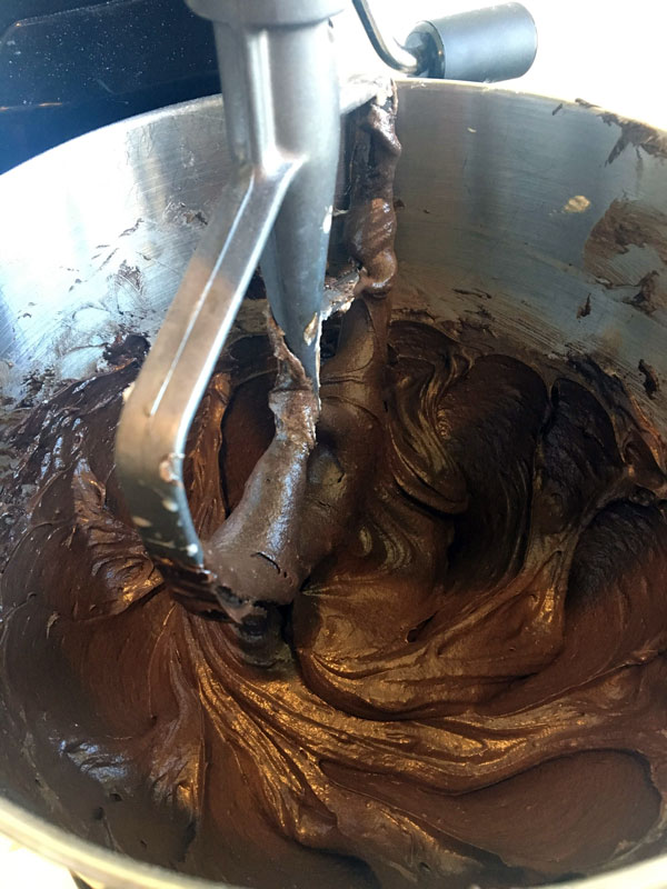 mixing the s'mores cupcakes batter